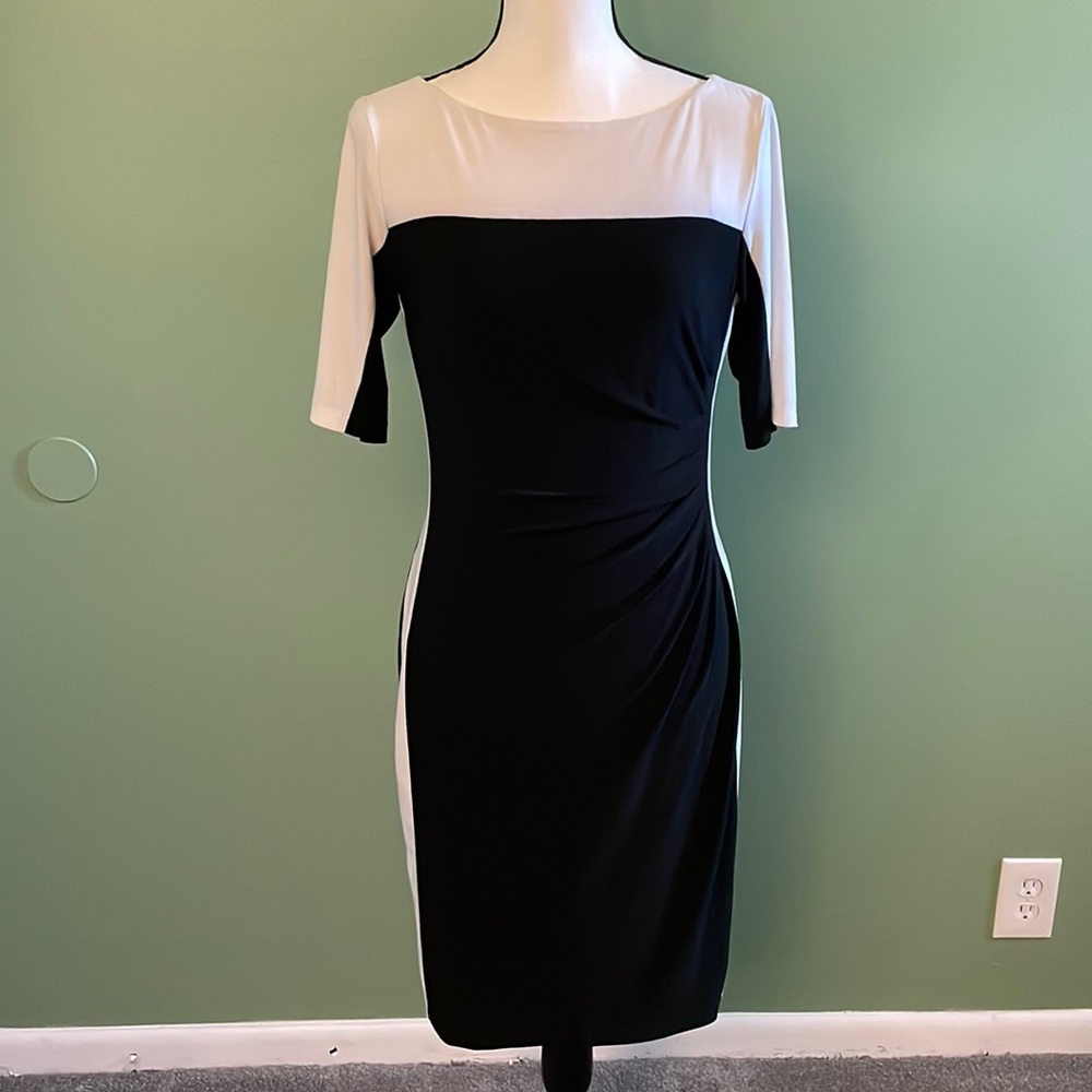 Black and white dress.